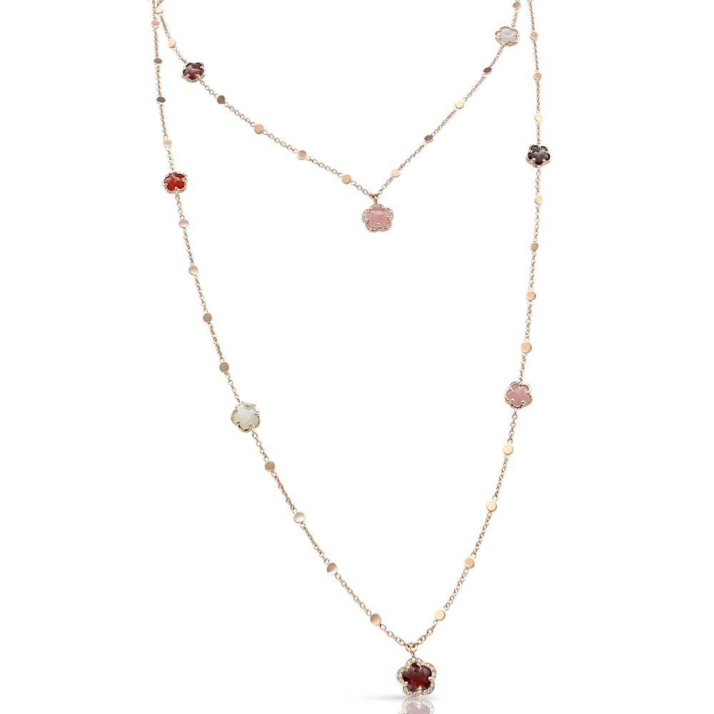 Figlia Dei Fiori Sautoir in 18k Rose Gold with "Earth" gems and Diamonds