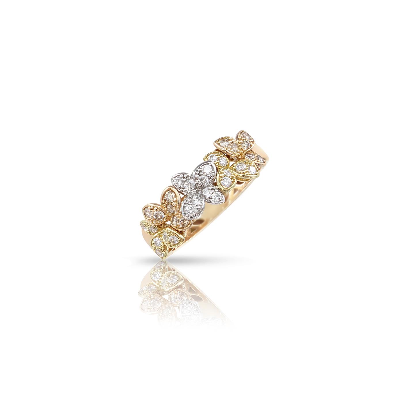 Ama Ring in 18k White, Yellow, Rose Gold with Diamonds.