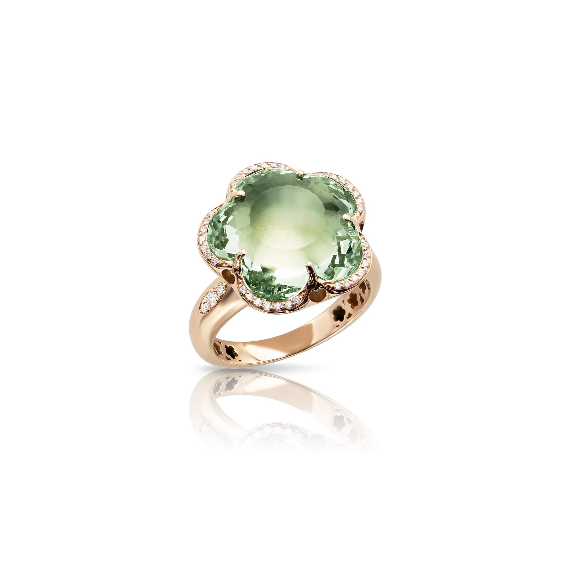 Bon Ton Dolce Vita Ring in 18k Rose Gold with Prasiolite and Diamonds