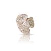 Giardini Segreti Ring in 18k Rose Gold with Diamonds, Three Leaves