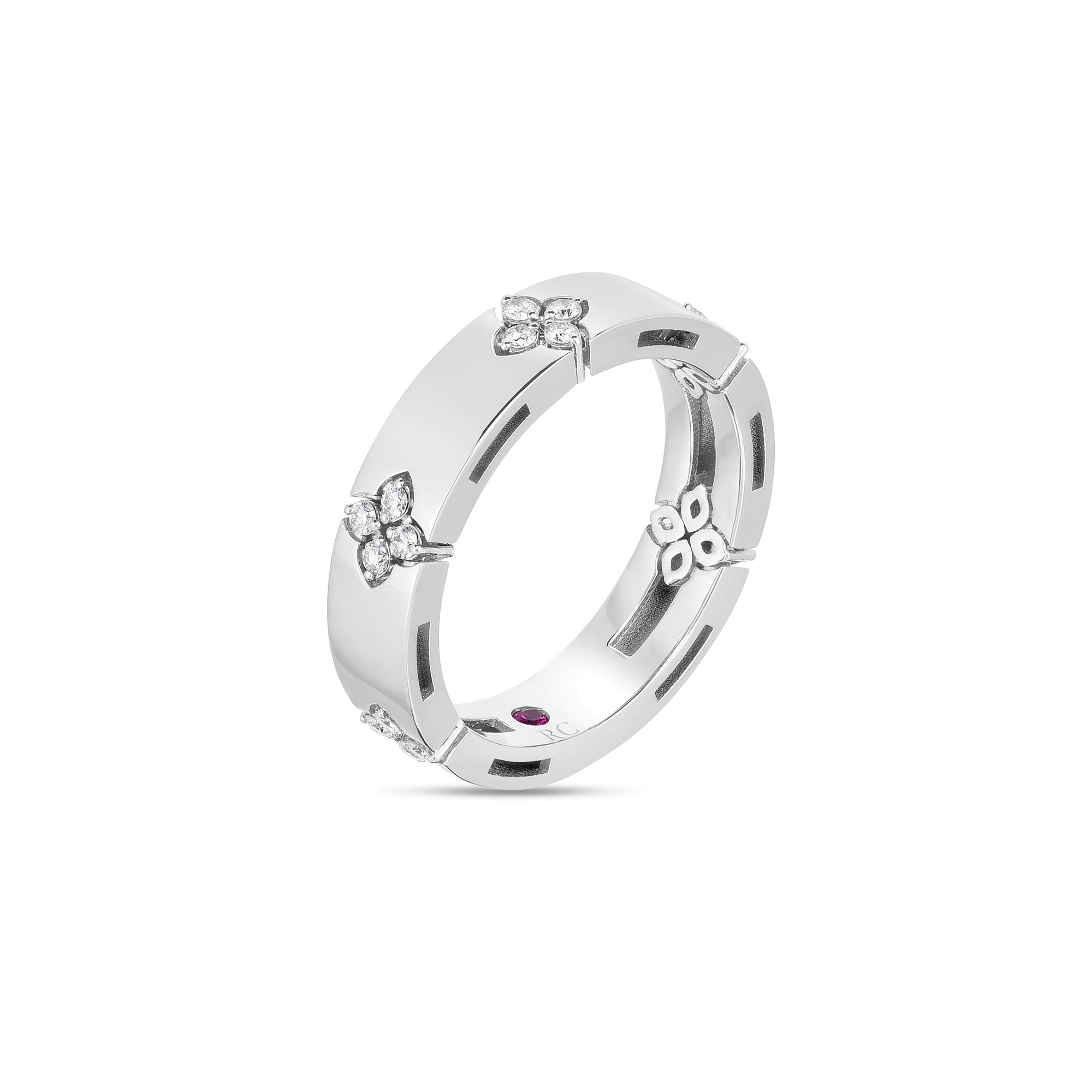 Love in Verona Δαχτυλίδι σε 18k Λευκό Χρυσό με Διαμάντια και Ρουμπίνι.