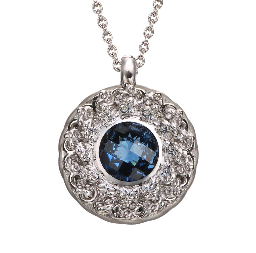 Колье Tesoros del Imperio из белого золота с топазом London Blue. Колье Tesoros del Imperio из белого золота с топазом London Blue.