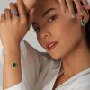 Petit Joli Bracelet in 18k Rose Gold with Green Agate and Diamonds 18.5cm