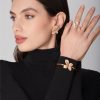 Giardini Segreti Ring in 18k Rose and White Gold with White and Champagne Diamonds, Five Petals