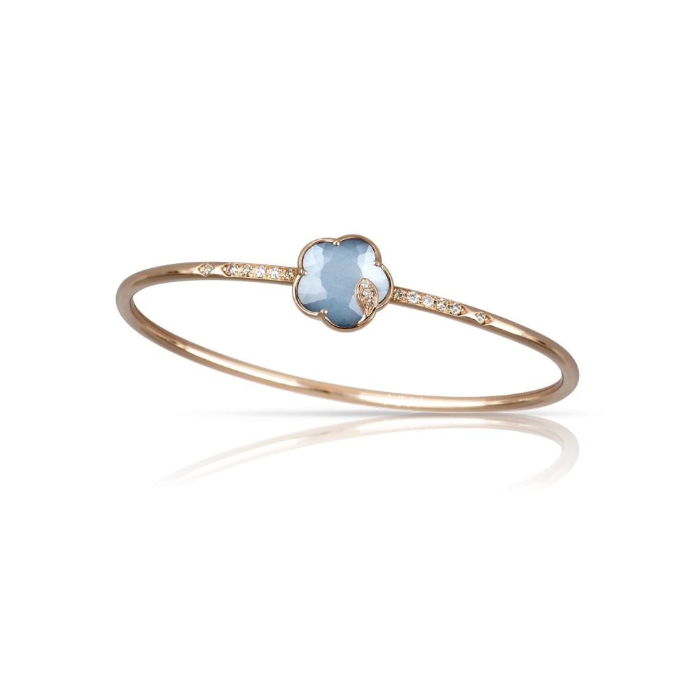 Petit Joli Lunaire Bracelet in 18K Rose Gold with Onyx, White Moonstone and Diamonds