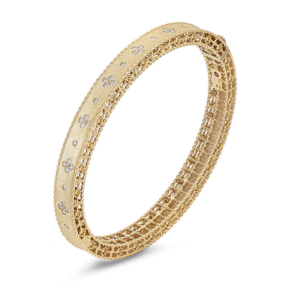 Princess Bracelet engraved in 18K Yellow Gold with Diamonds and Ruby Princess Bracelet engraved in 18K Yellow Gold with Diamonds and Ruby
