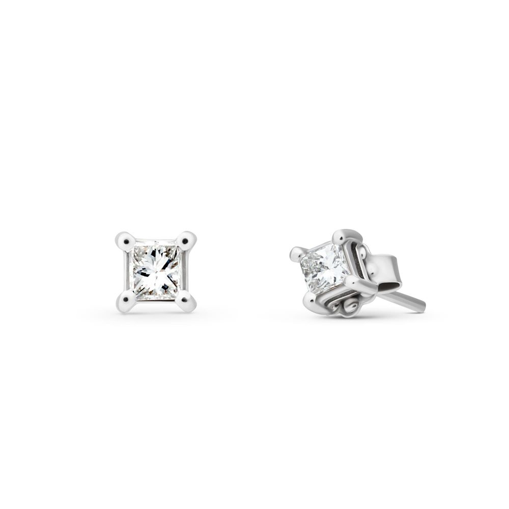Ulysses Earrings in 18K White Gold with Diamonds 4mm