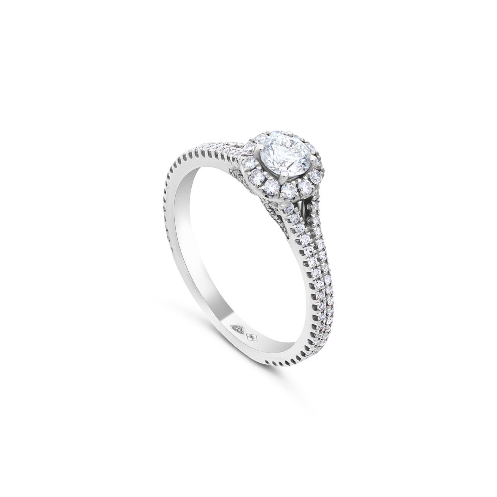 Ulysses Μονόπετρο Δαχτυλίδι σε 18Κ Λευκό Χρυσό με Διαμάντια 13mm