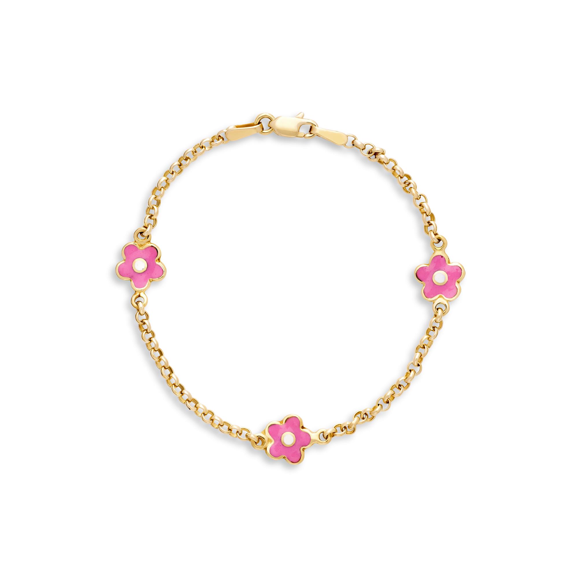 Ulysses Kid Bracelet in 14K Yellow Gold with Enamel