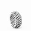 Ring Multi Size, 5 Rows in 18K White Gold with Diamonds