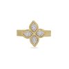 Princess Flower Ring in 18k Yellow and White Gold with Diamonds and Ruby