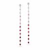 Earrings in Silver 925 with White, Pink, Red and Burgundy Zircon 5cm