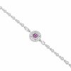 Bracelet in Silver 925 with White and Pink Zircon 21cm
