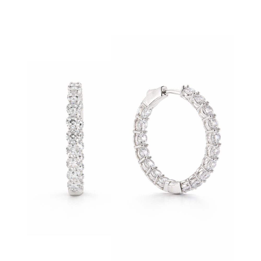 Earrings in Silver 925 with Zircon 3cm