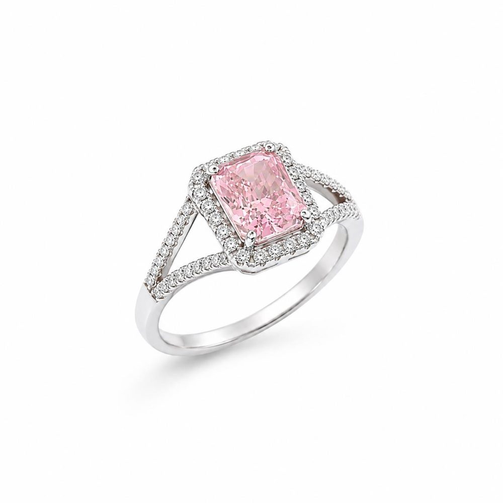 Ulysses Silver Ring in Silver 925 with Pink Zircon 18mm