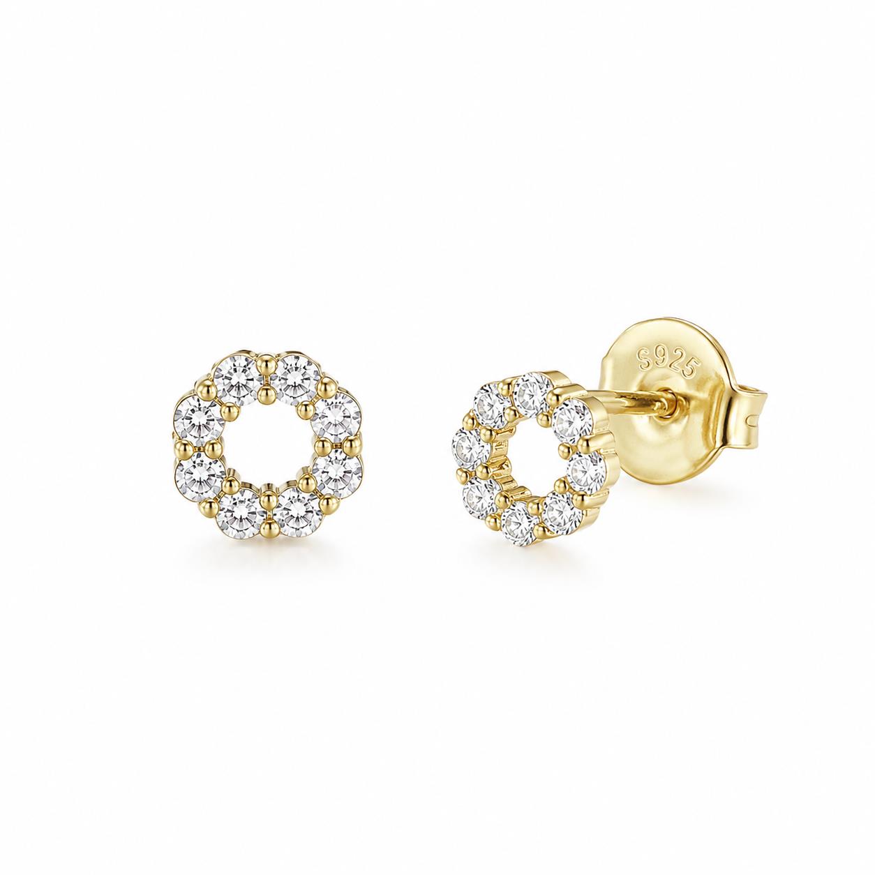 Earrings in Gold-Plated 925 Sterling Silver with Zircon 0.5 cm