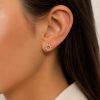 Earrings in Gold-Plated 925 Sterling Silver with Zircon 0.5 cm