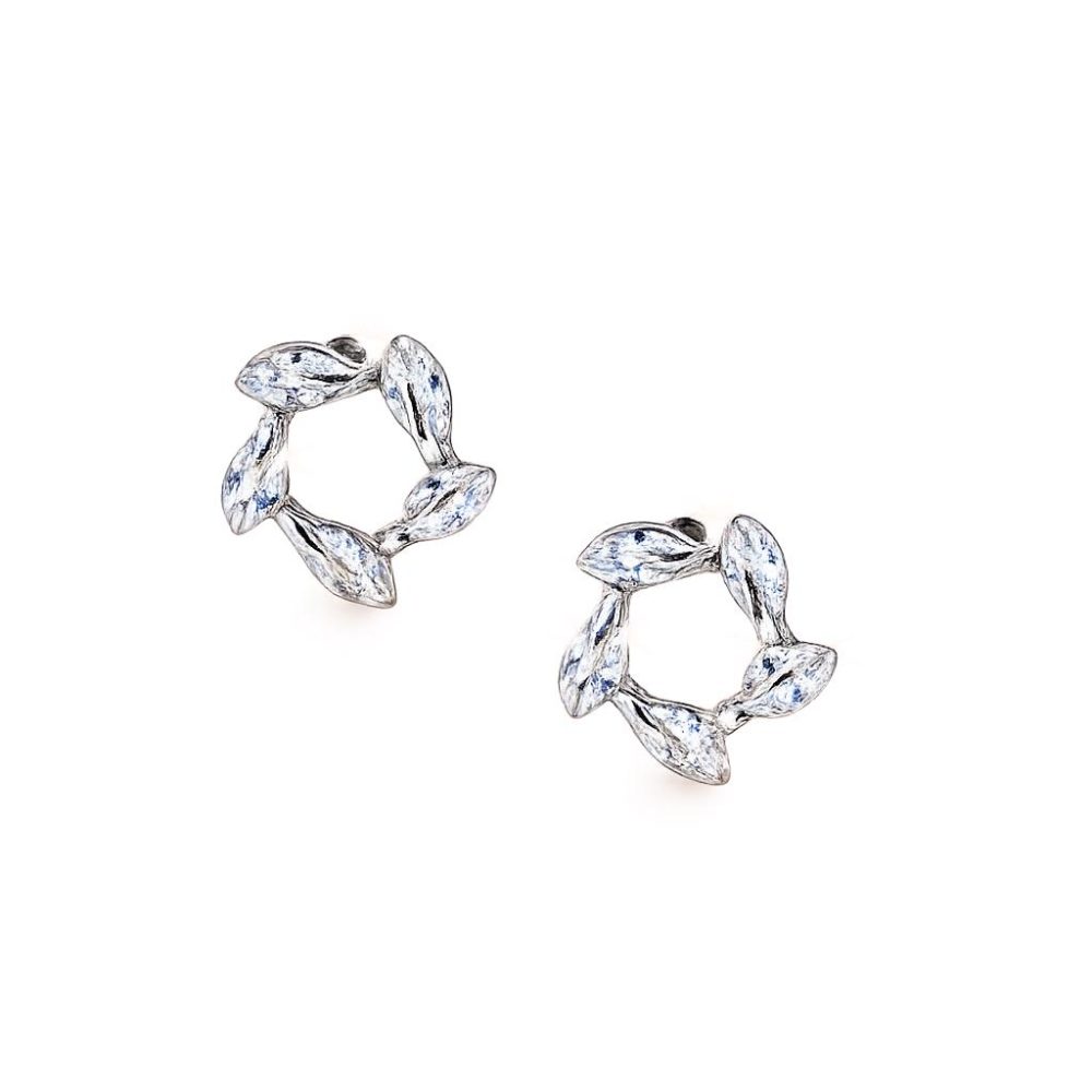 Ulysses Silver Earrings in Silver 925 with Zircon 1cm
