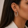 Earrings in Silver 925 with Zircon 3cm