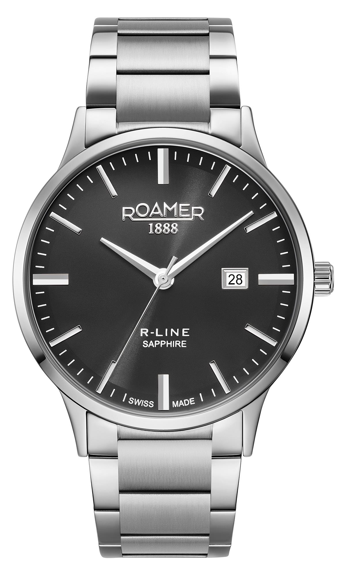 Roamer R-Line Classic Analog Watch with Date Display in Stainless Steel 43mm