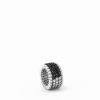 Ring Bracelet,5 Rows,Half Middle 4 Points In 18K White And Black Gold With Black Diamonds