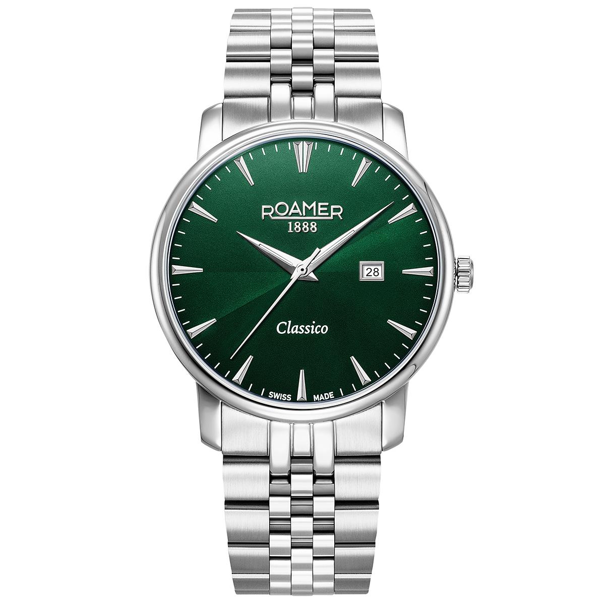 Roamer Classico Gents Аналоговые часы с индикацией даты и браслетом из нержавеющей стали 40 мм Roamer Classico Gents Аналоговые часы с индикацией даты и браслетом из нержавеющей стали 40 мм