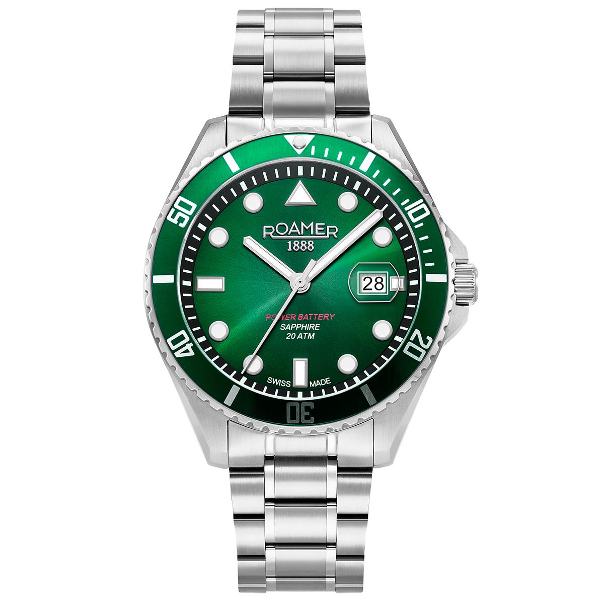 Roamer Pro Diver 200 Аналоговые часы с индикацией даты из нержавеющей стали 43 мм Roamer Pro Diver 200 Аналоговые часы с индикацией даты из нержавеющей стали 43 мм
