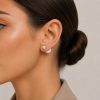 Earrings in Silver 925 with Pearl and Zircon 14mm