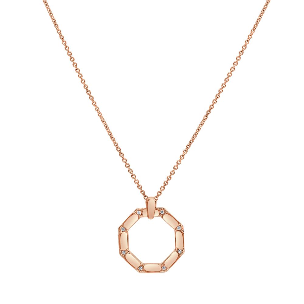 Luna Necklace in 18K Rose Gold with Diamonds