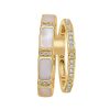 Luna Ring in 18K Yellow Gold with Diamonds and White Mother of Pearl