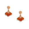 Gingko Earrings in 18K Rose Gold with Carnelian and Diamonds Gingko Earrings in 18K Rose Gold with Carnelian and Diamonds