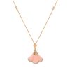 Gingko Necklace in 18K Rose Gold with Pink Opal and Diamonds Gingko Necklace in 18K Rose Gold with Pink Opal and Diamonds
