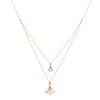 Gingko Necklace in 18K Rose Gold with White Mother of Pearl and Diamonds Gingko Necklace in 18K Rose Gold with White Mother of Pearl and Diamonds