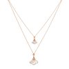 Gingko Necklace in 18K Rose Gold with White Mother of Pearl and Diamonds Gingko Necklace in 18K Rose Gold with White Mother of Pearl and Diamonds